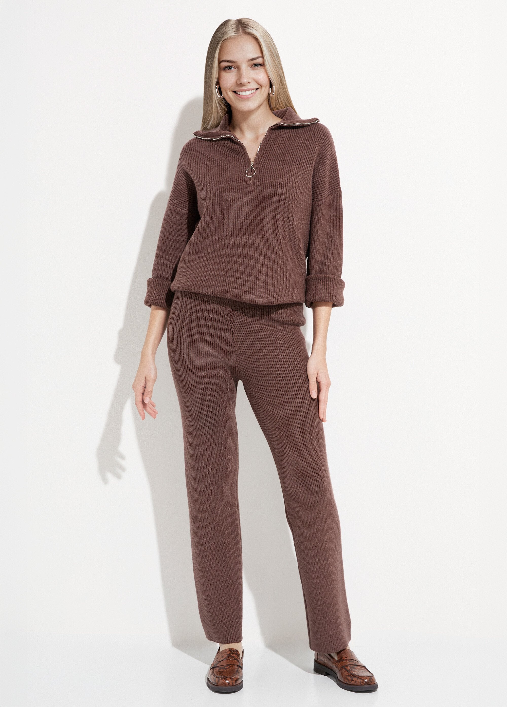 Pantalon_confort_en_maille_cotelée_Chocolat_SF1_slim
