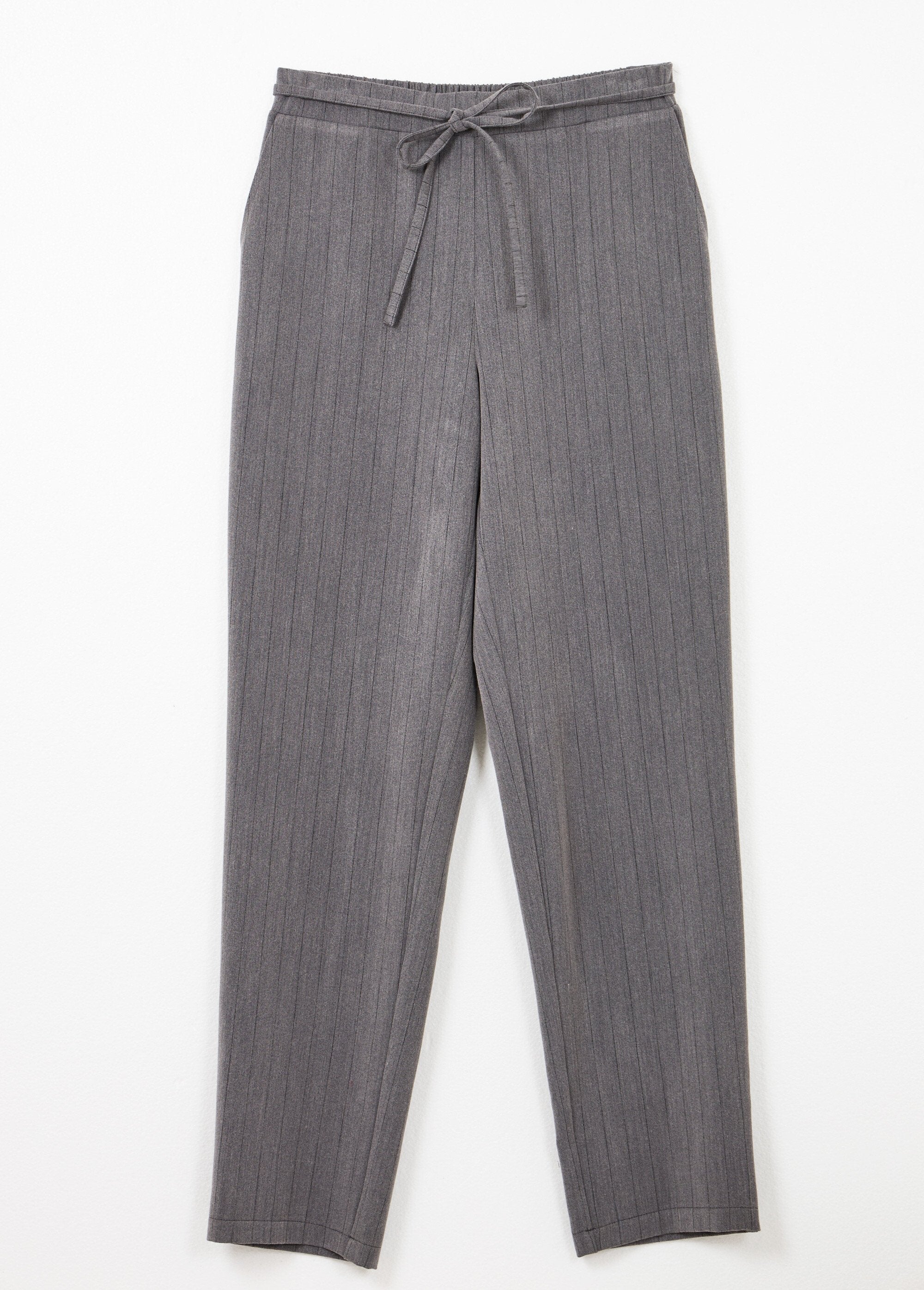 Pantalon_droit_lien_à_la_taille_3/4_élastiquée_Gris_et_noir_AP1_slim