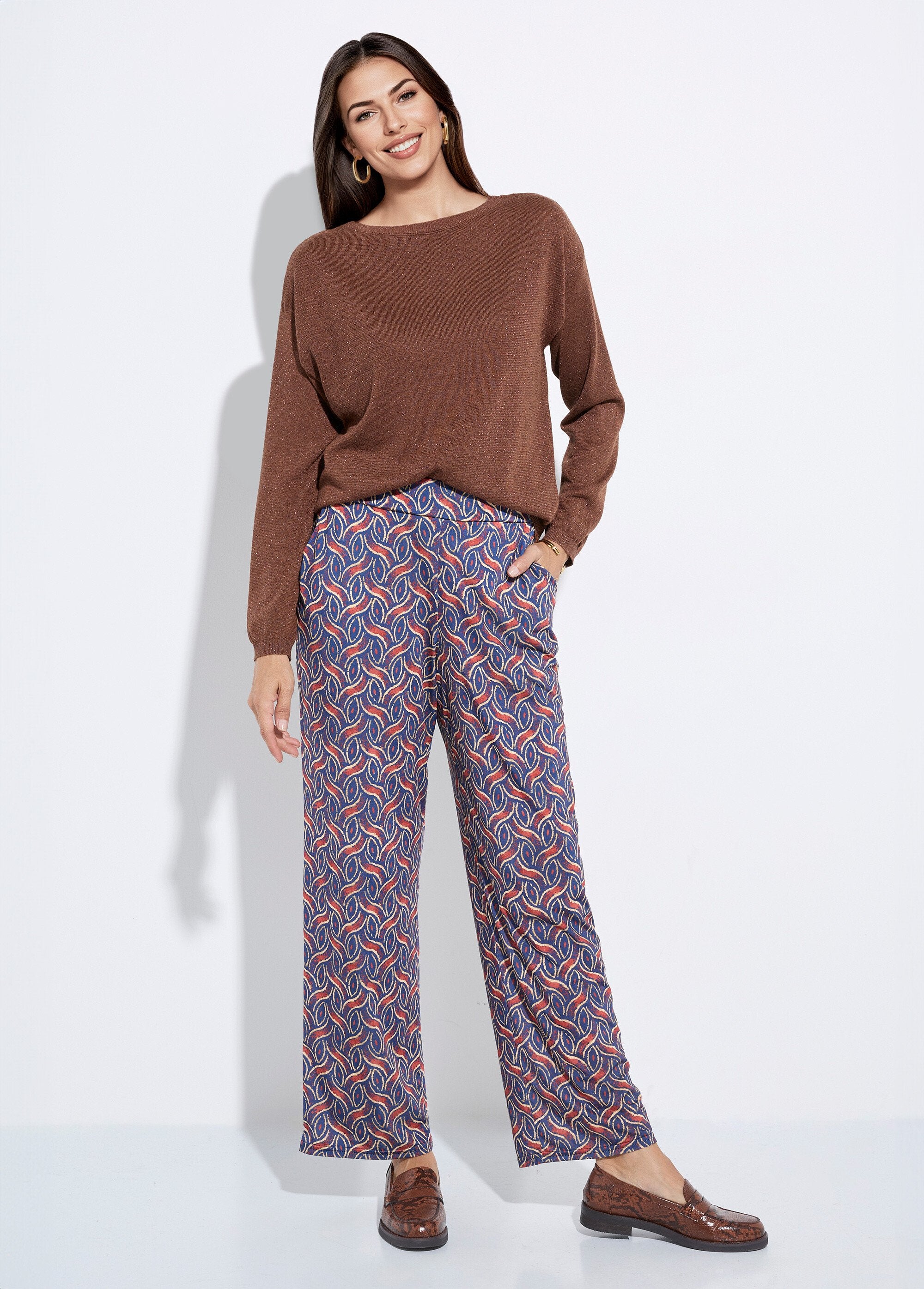 Pantalon_large_fluide_imprimé_ethnique_Marine_et_brique_SF1_slim