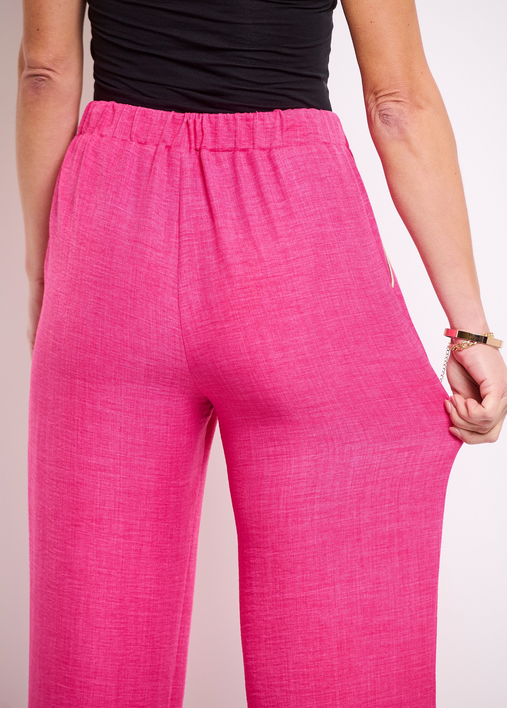 Pantalon_large_taille_semi_élastiquée_aspect_lin_Rose_DE1_slim