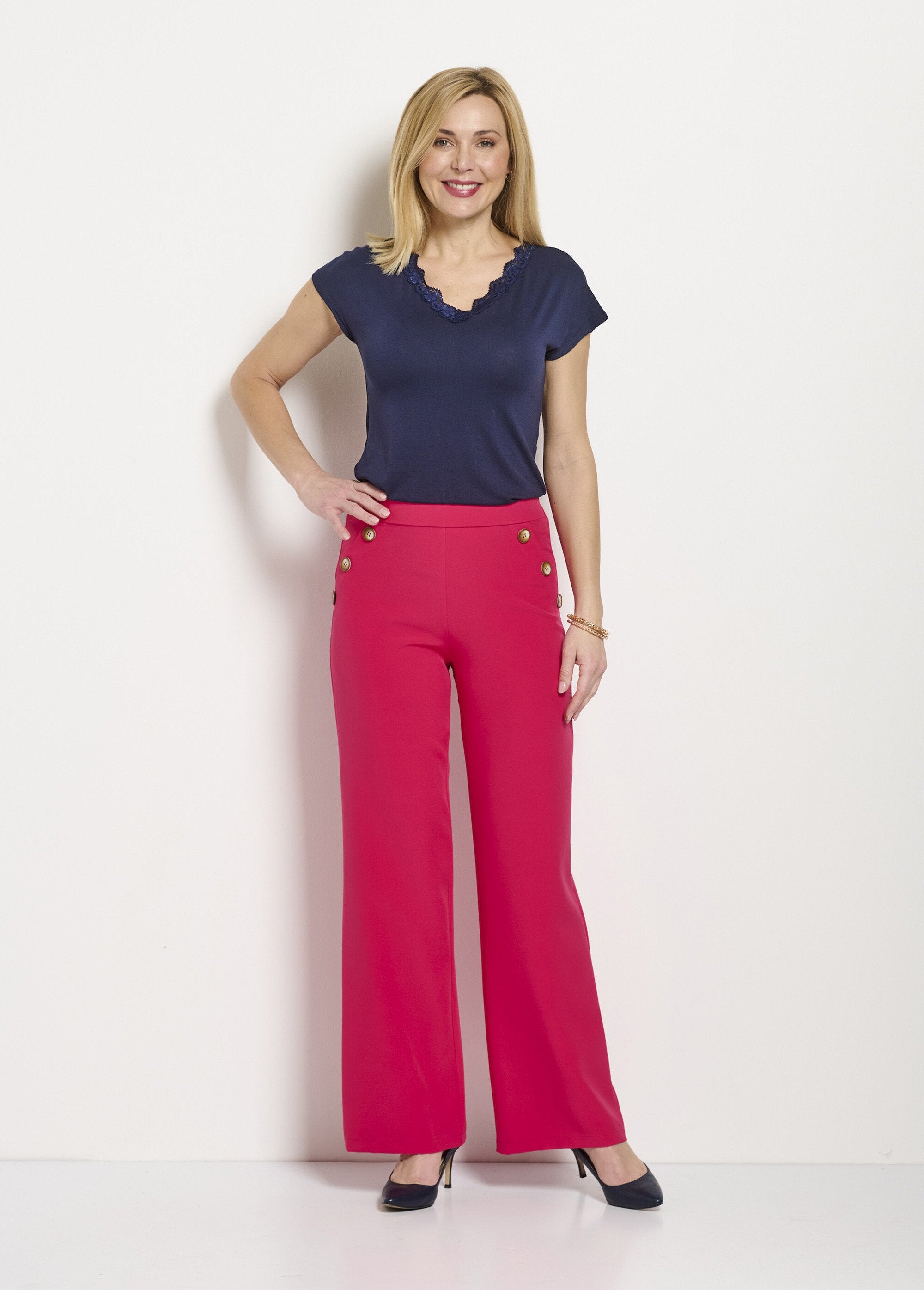 Pantalon_large_uni_taille_semi-élastiquée_Fuchsia_SF1_slim