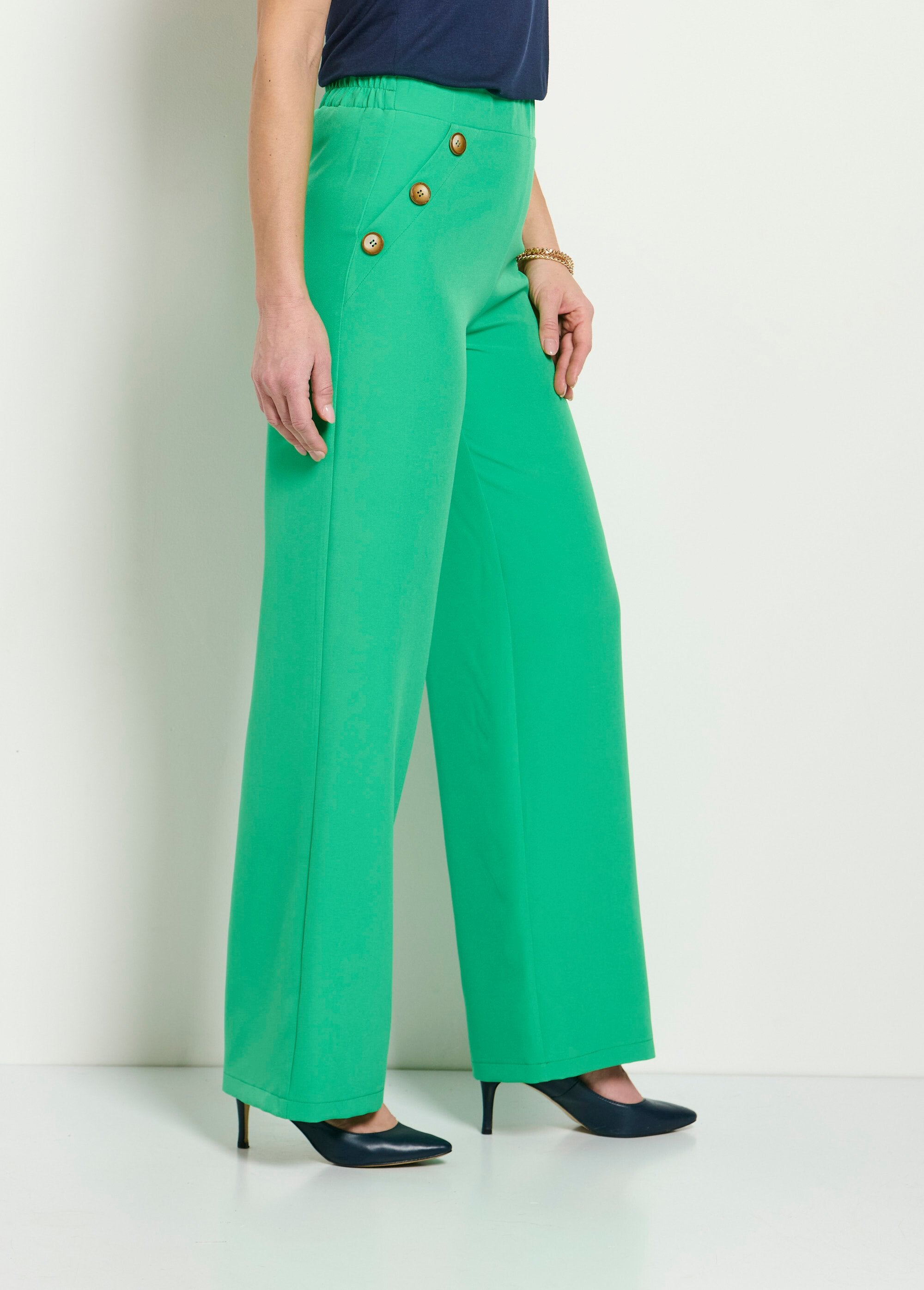 Pantalon_large_uni_taille_semi-élastiquée_Vert_DR1_slim