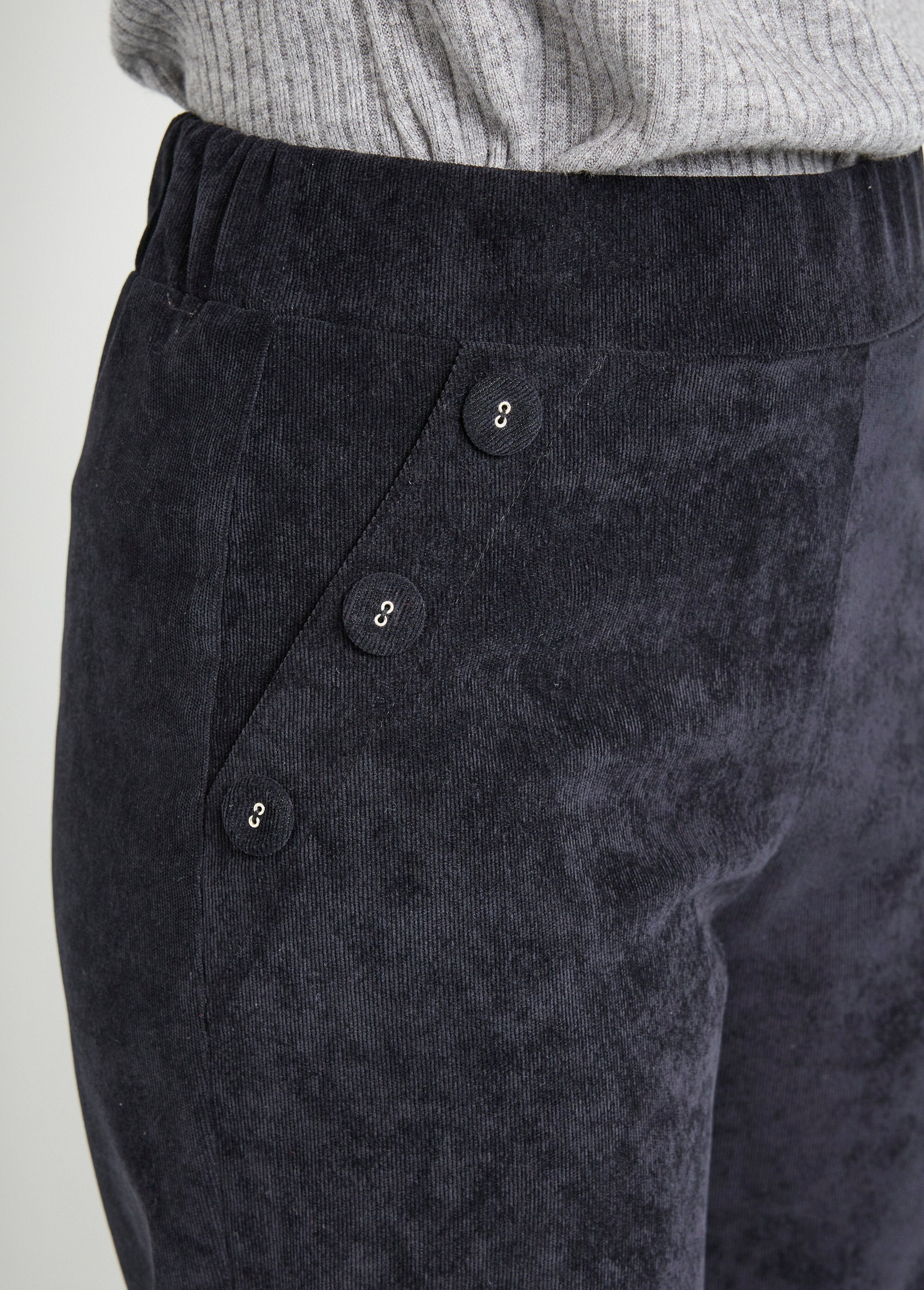 Calças_de_perna_larga_em_veludo_milleraies_com_cintura_semi-elástica_Noir_DE1_slim