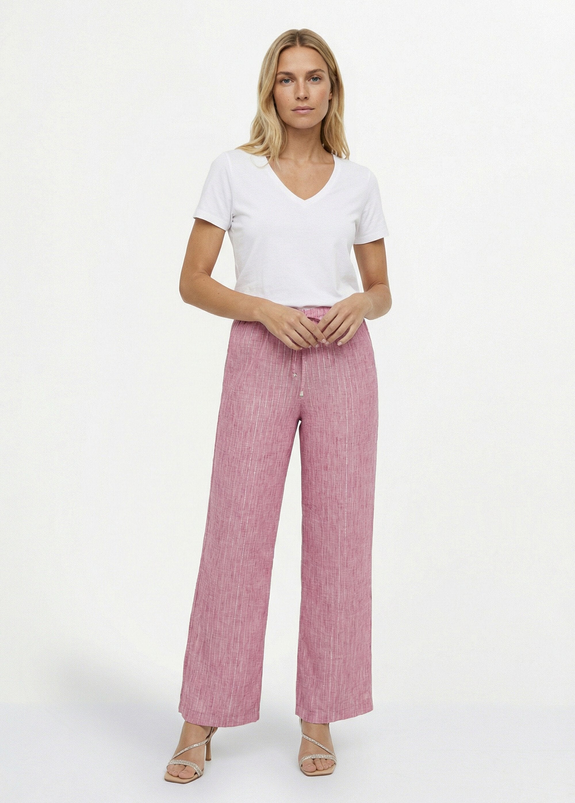 Pantalon_tailleur_rayé_aspect_irrégulier_Framboise_SF1_slim