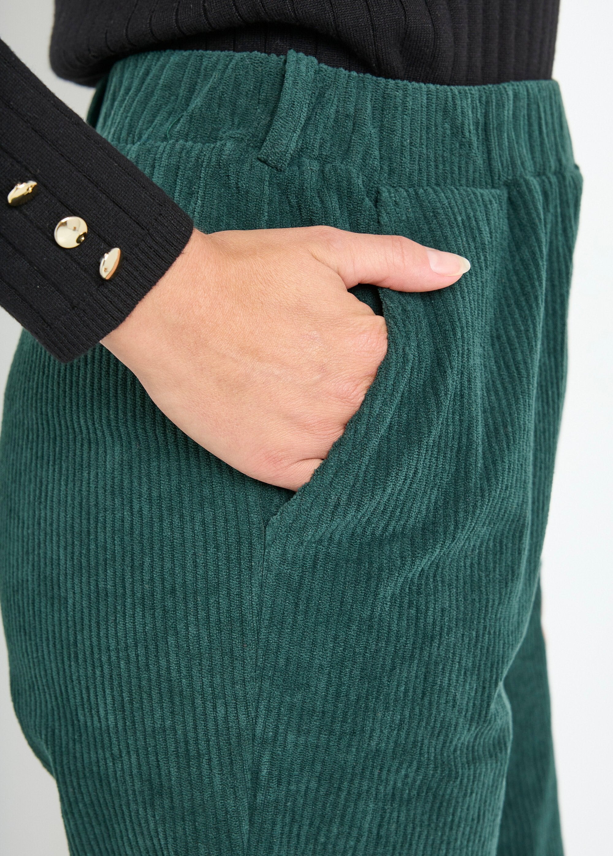Pantalon_velours_côtelé_taille_élastiquée_Vert_DE1_slim
