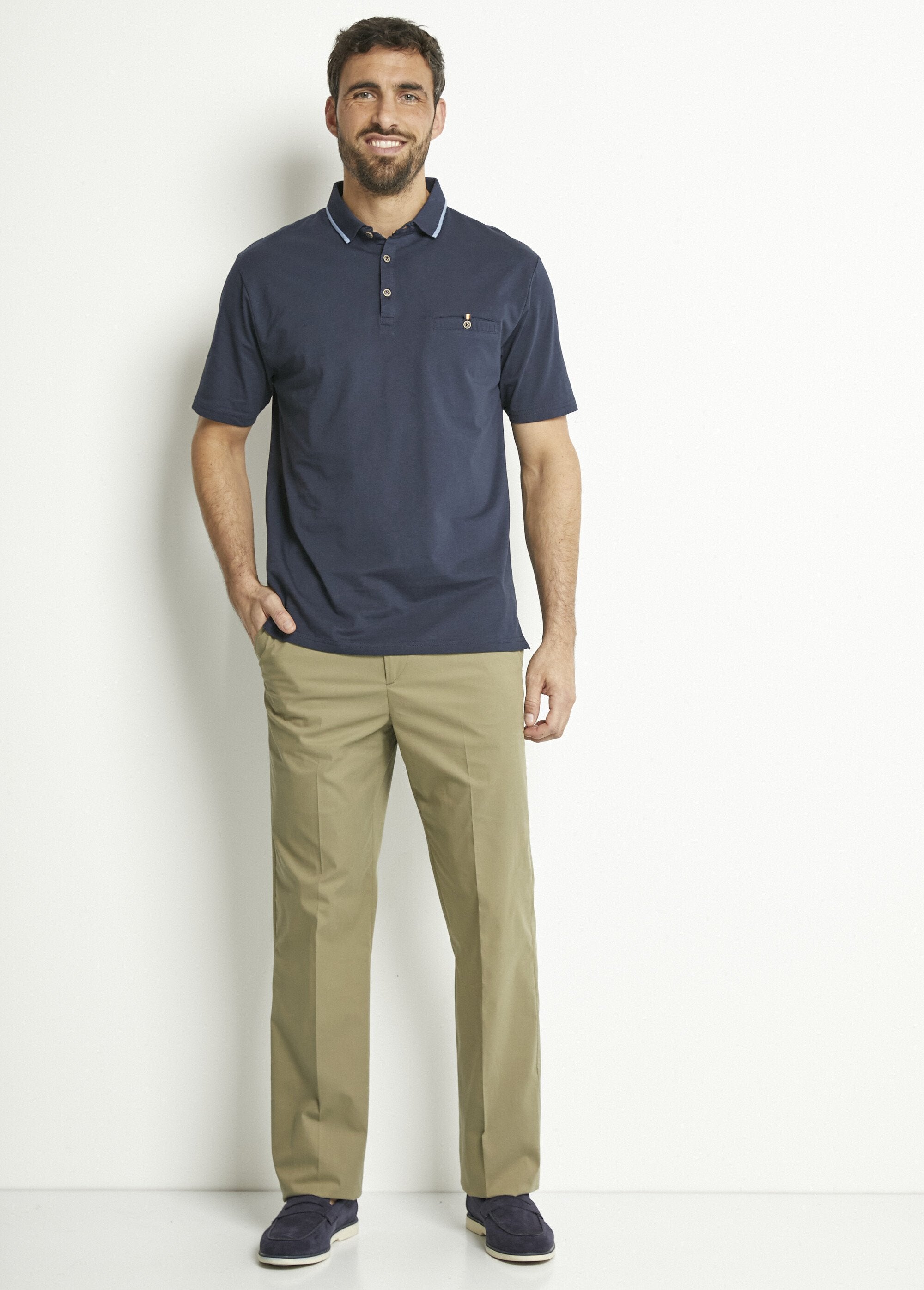 Camisa_polo_de_malha_lisa_com_gola_de_algodão_bicolor_Marine_SF1_slim