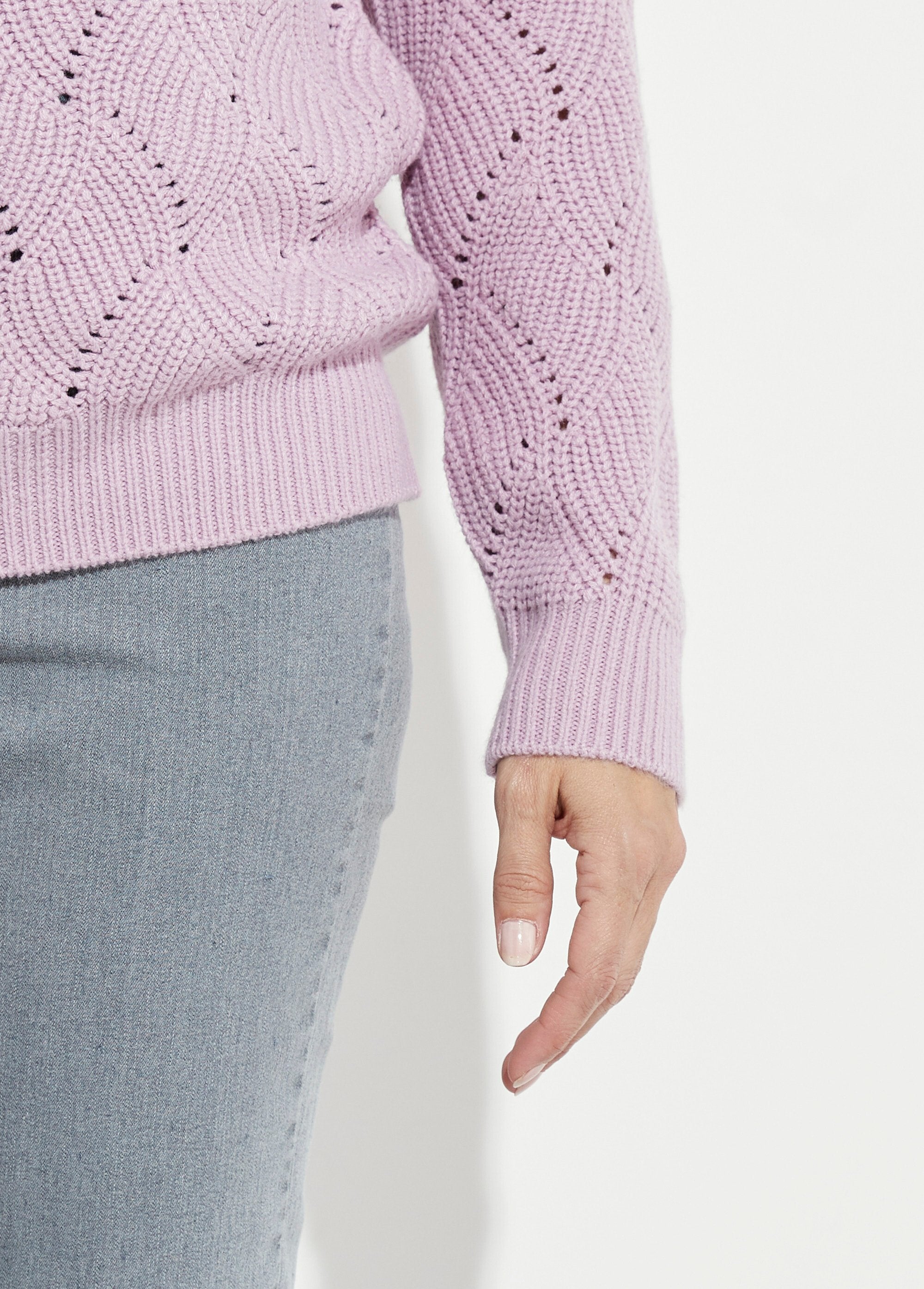 Pull_chaud_col_montant_maille_ajourée_épaisse_Lilas_DE2_slim