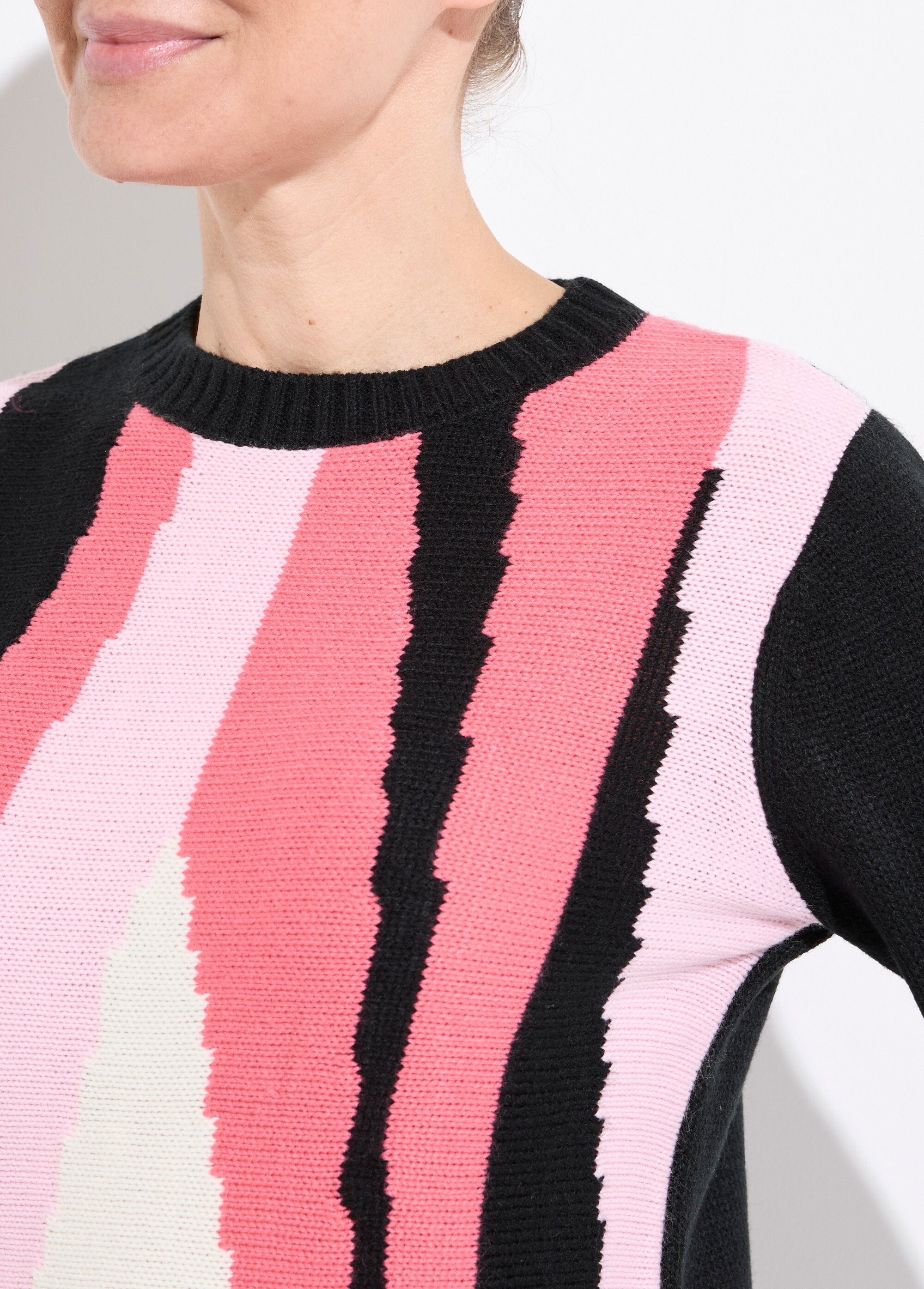 Pull_chaud_col_rond_jacquard_graphique_Noir_et_rose_DE1_slim