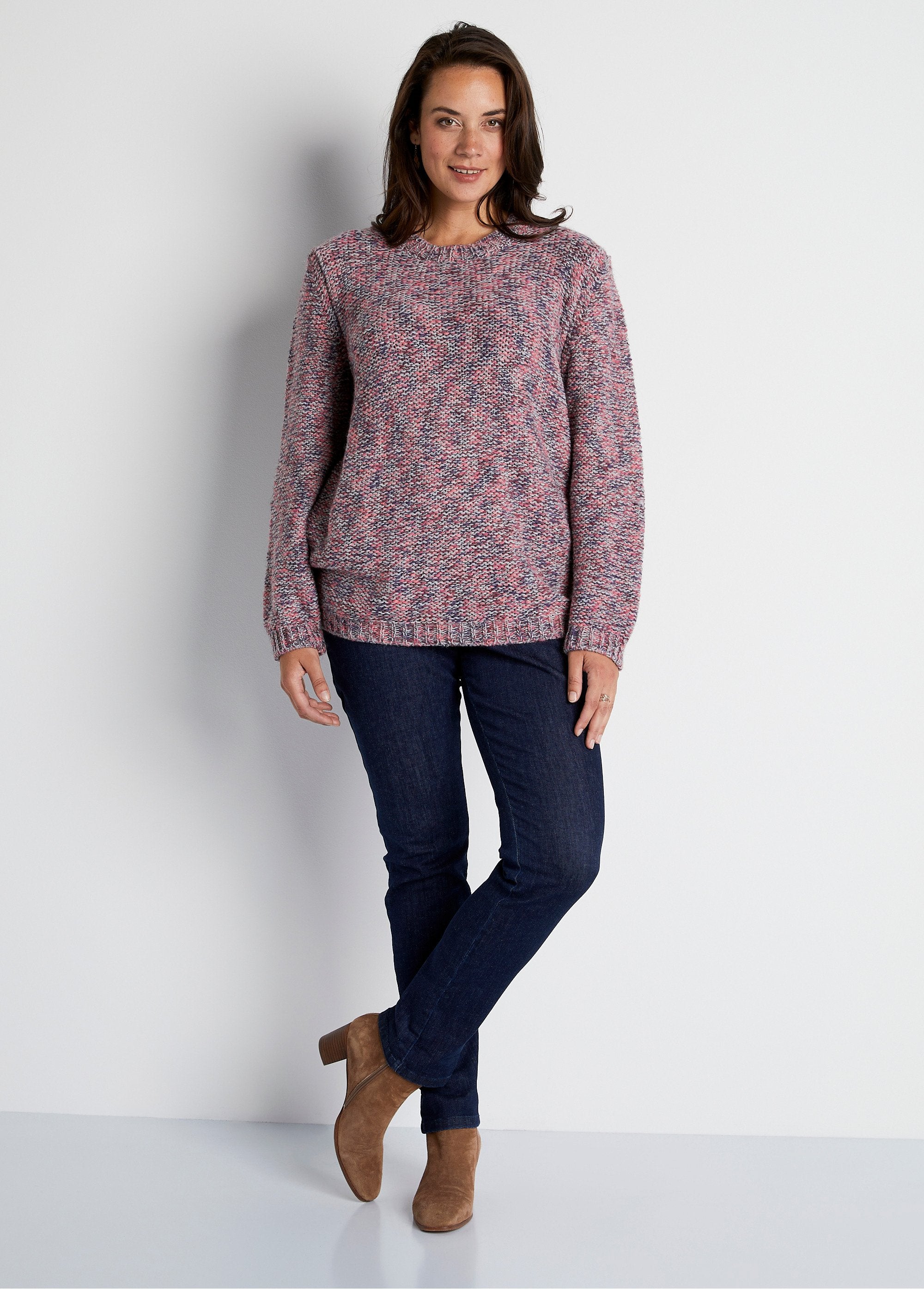 Camisola_mouliné_de_gola_redonda_com_lã_e_alpaca_Rosa_e_cinza_SF1_curvy