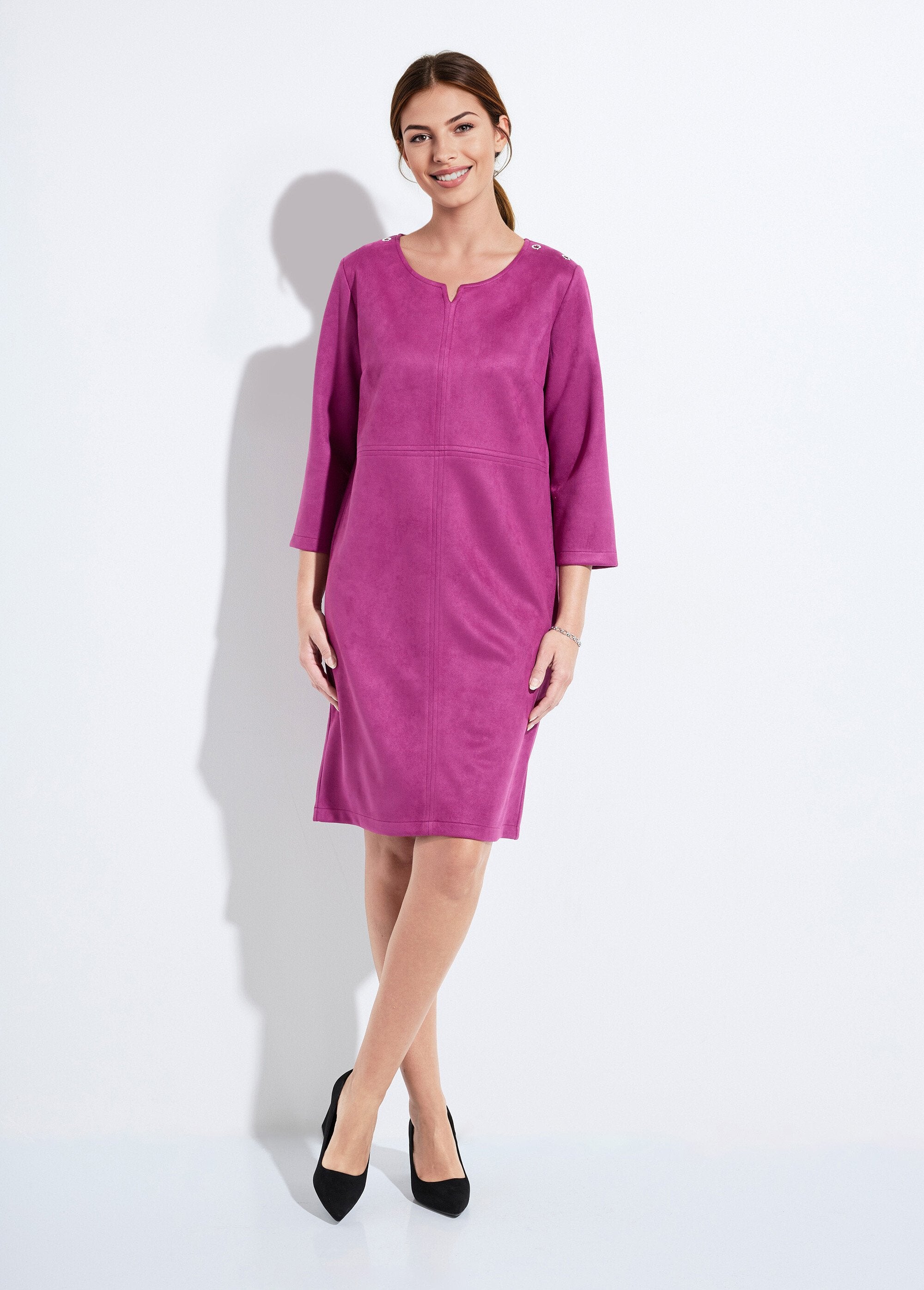 Robe_ample_courte_en_tissu_suédé_uni_Cassis_SF1_slim