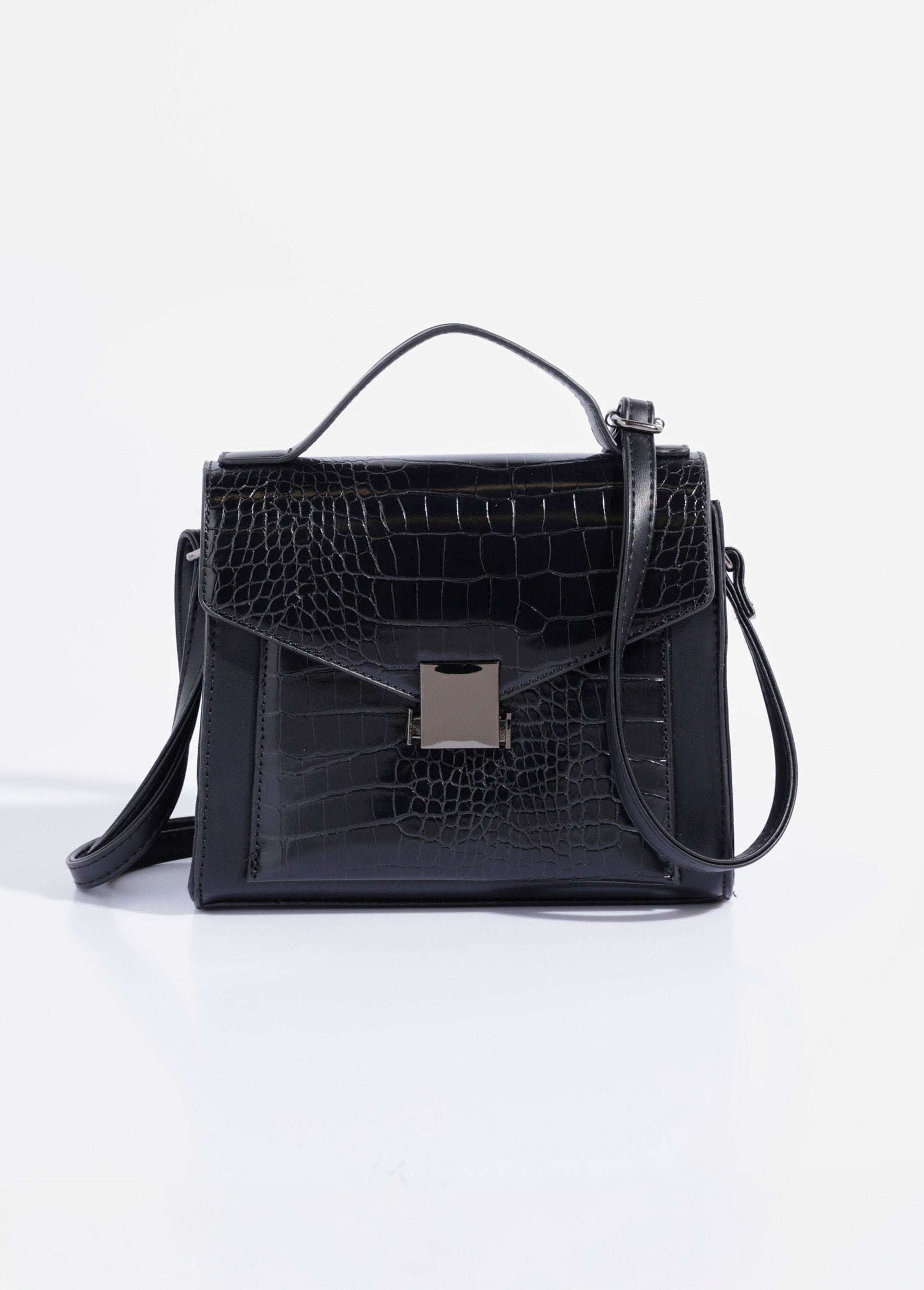 Bolsa_com_aparência_de_réptil,_alça_curta_Noir_FA1_slim