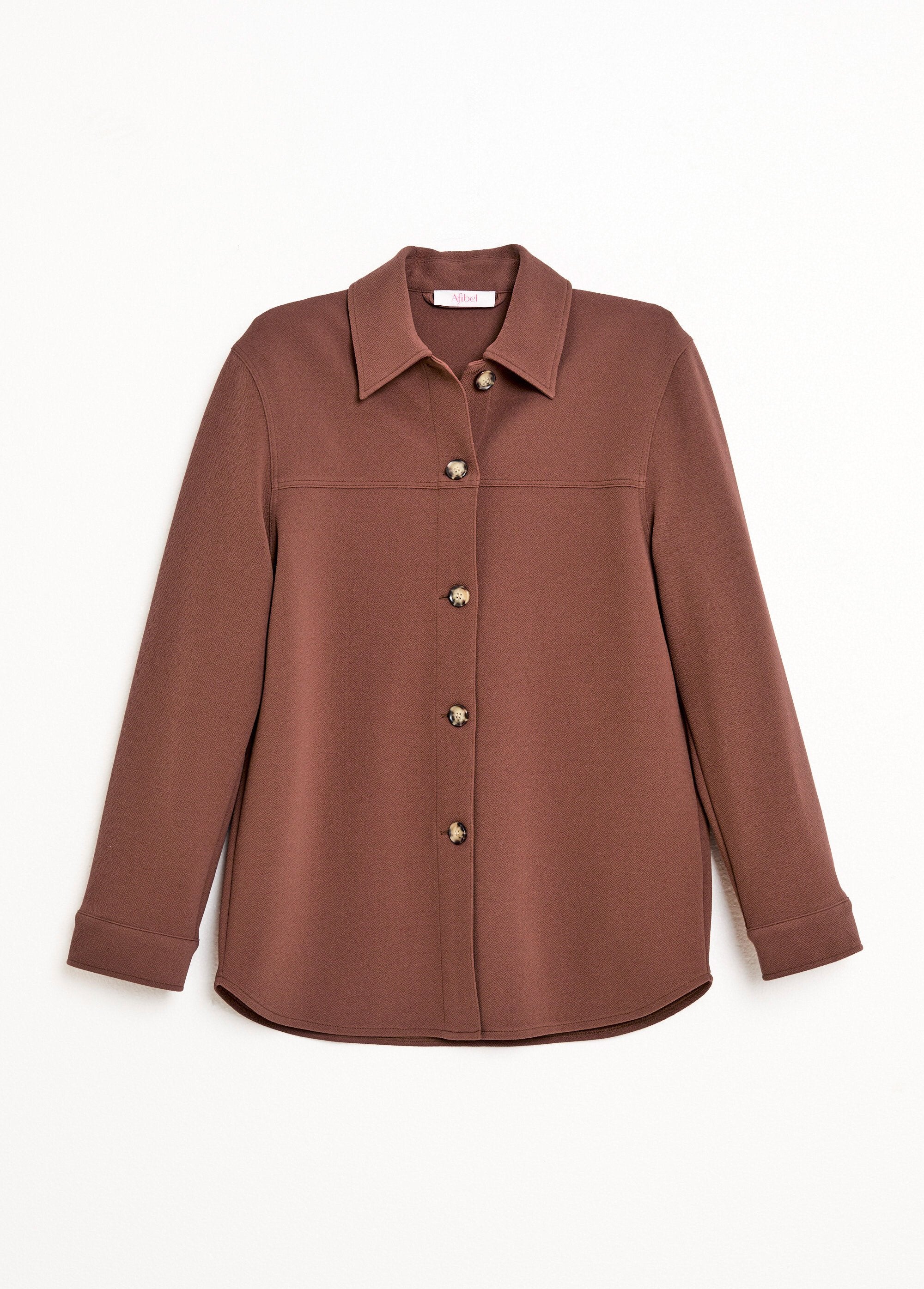 Sobrecamisa_de_malha_crepe_lisa_com_botões_Marron_AP1_slim