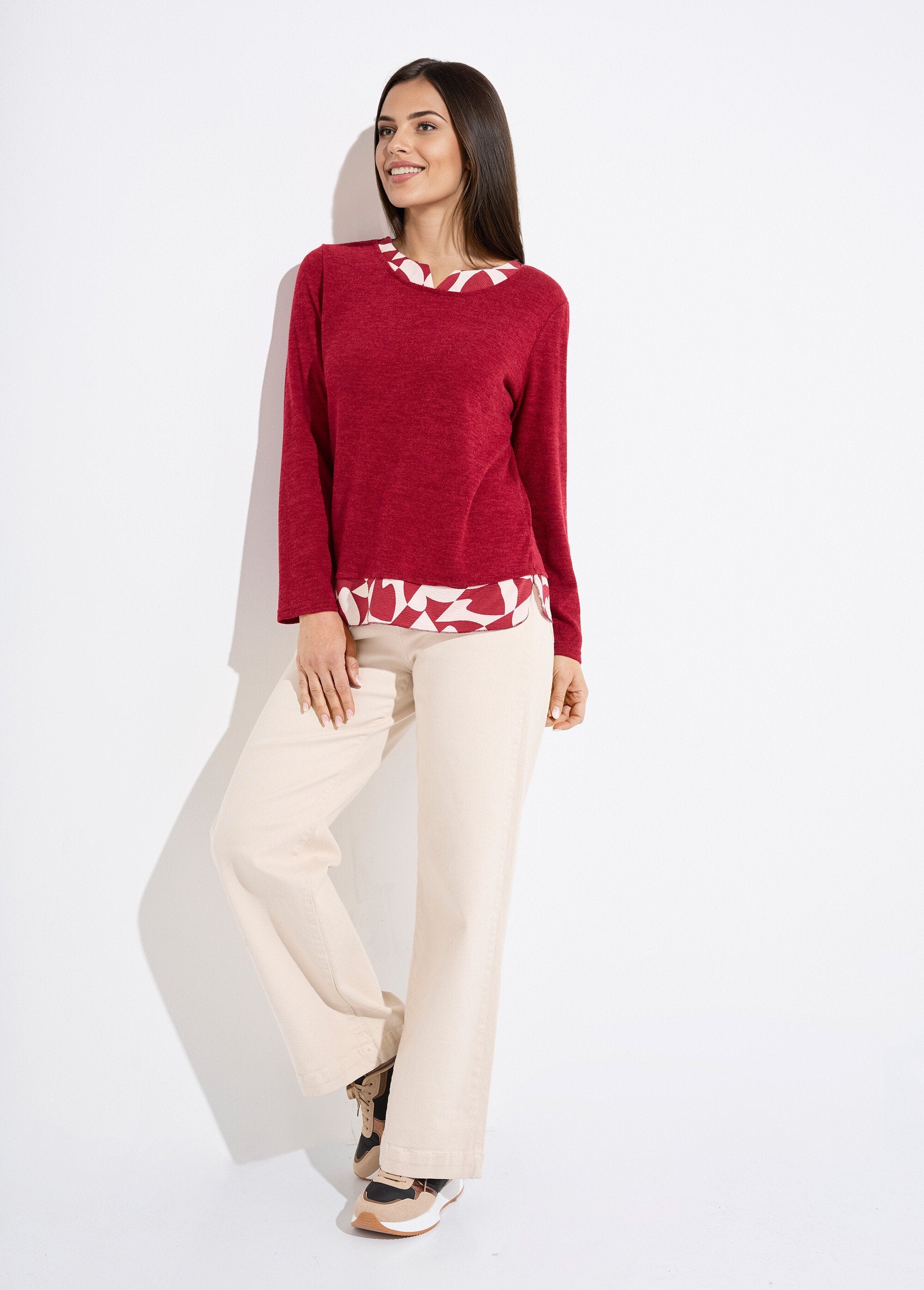 T-shirt_chaud_effet_2_en_1_manches_longues_Bordeaux_SF1_slim