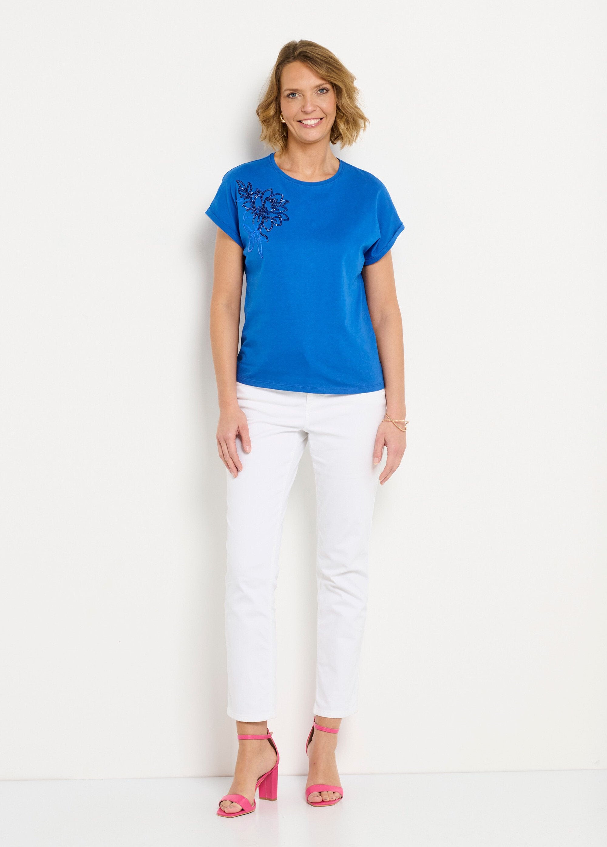 Camiseta_lisa_de_algodão_com_mangas_curtas_e_lantejoulas_Bleu_dur_SF1_slim