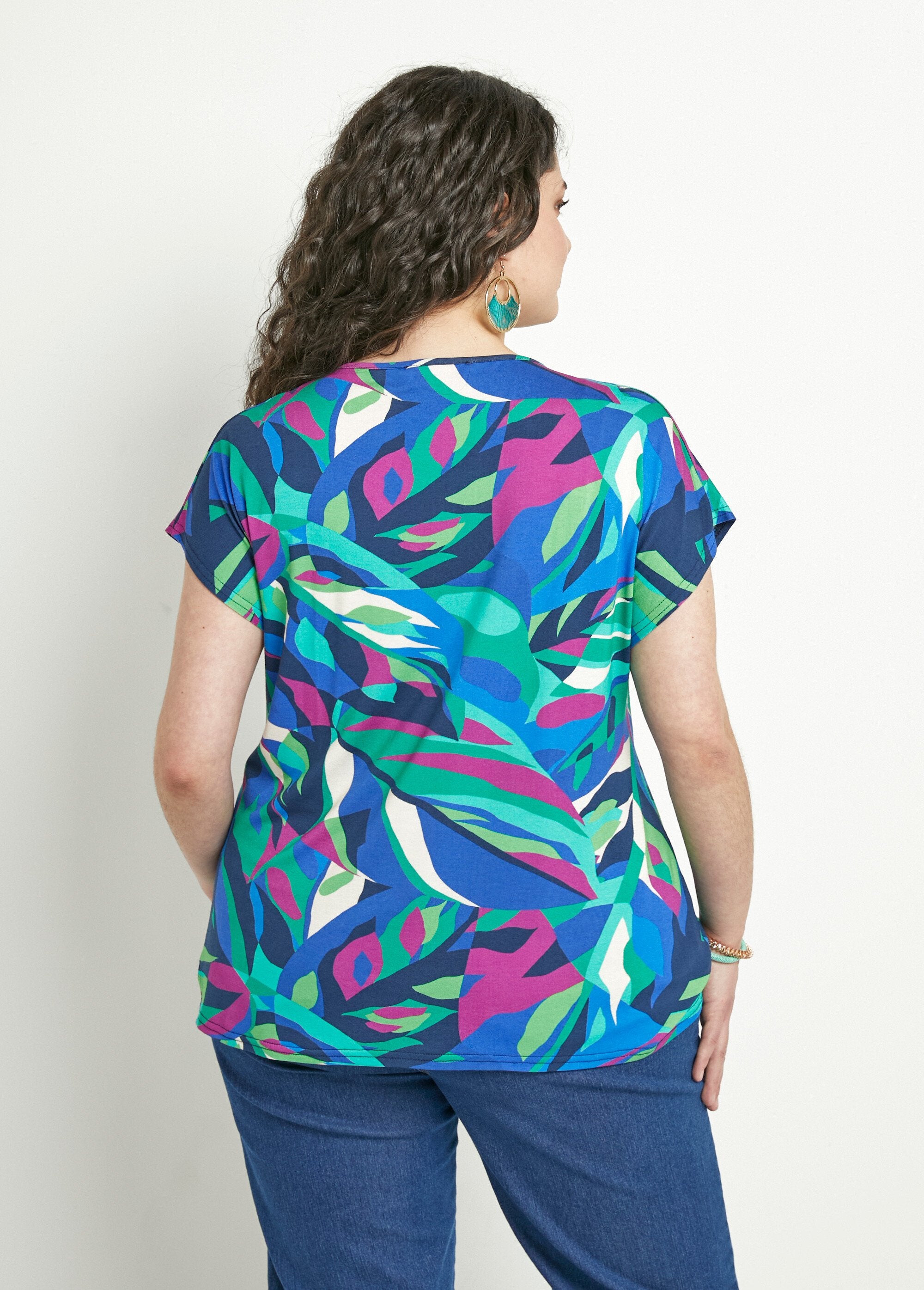 T-shirt_long_col_rond_uni_ou_imprimé_manches_courtes_Multicolore_DO1_curvy