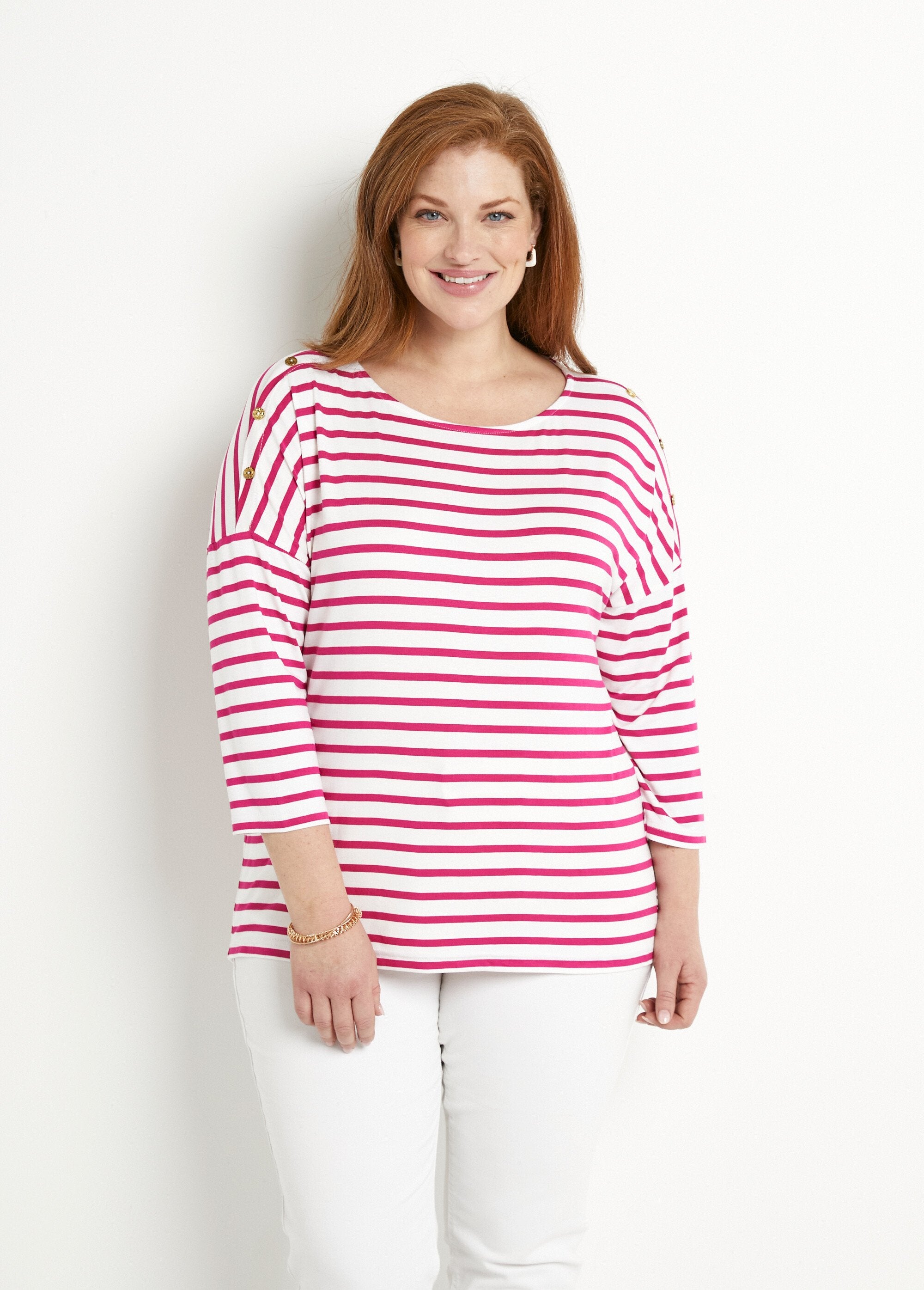 T-shirt_de_manga_curta_às_riscas_Blanc_et_fuchsia_FA1_curvy