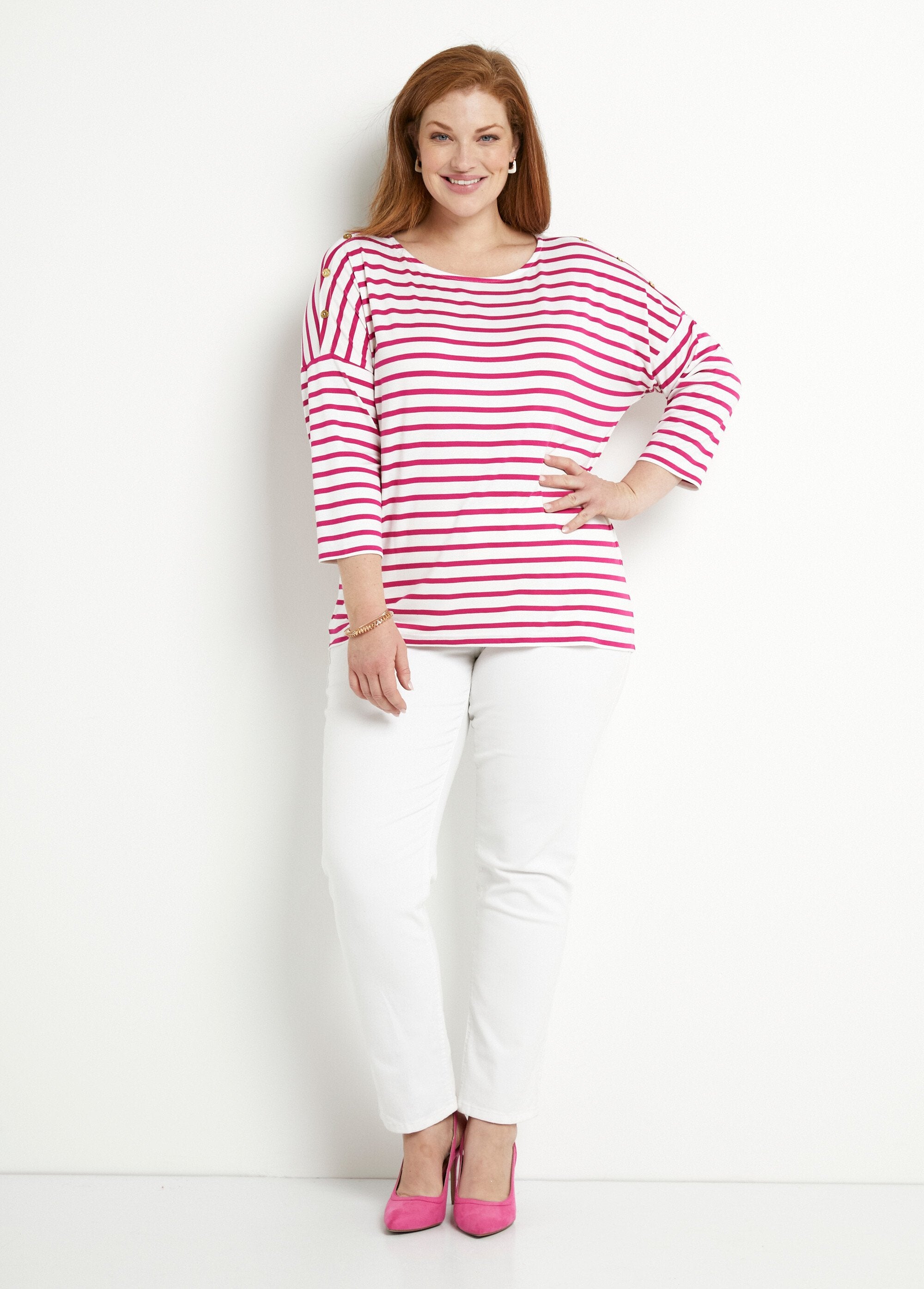 T-shirt_marinière_rayé_court_manches_longues_Blanc_et_fuchsia_SF1_curvy