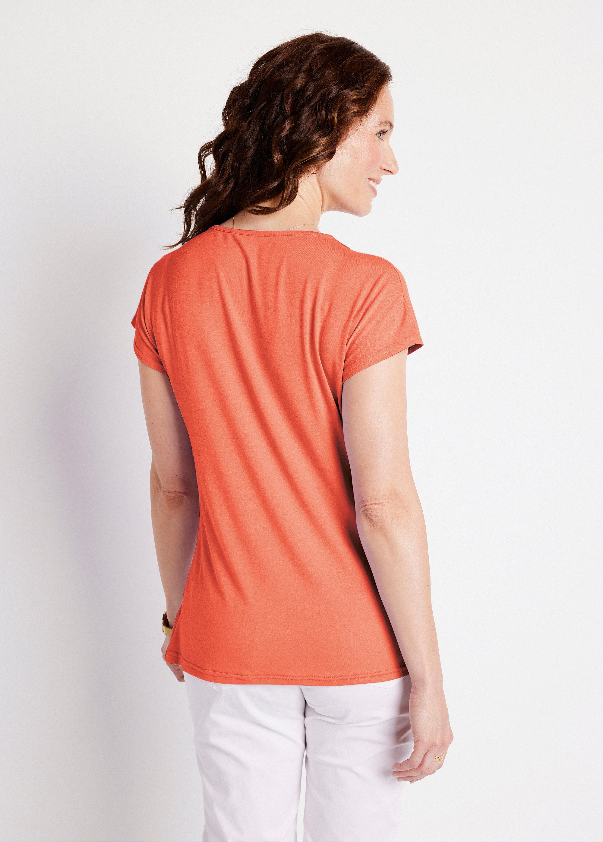 T-shirt_curta_em_renda_stretch_Coral_DO1_slim