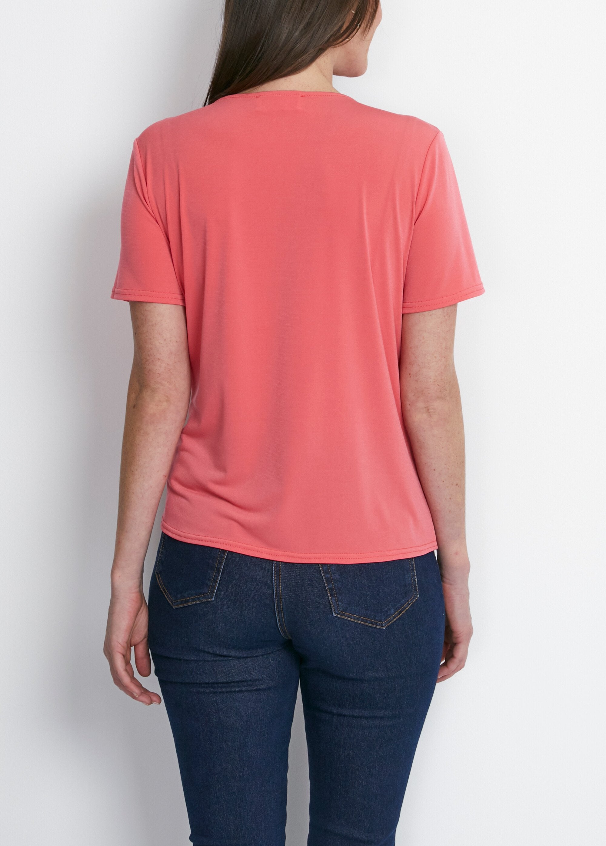 T-shirt_de_manga_curta_lisa_ou_estampada_Uni_corail_DO1_slim