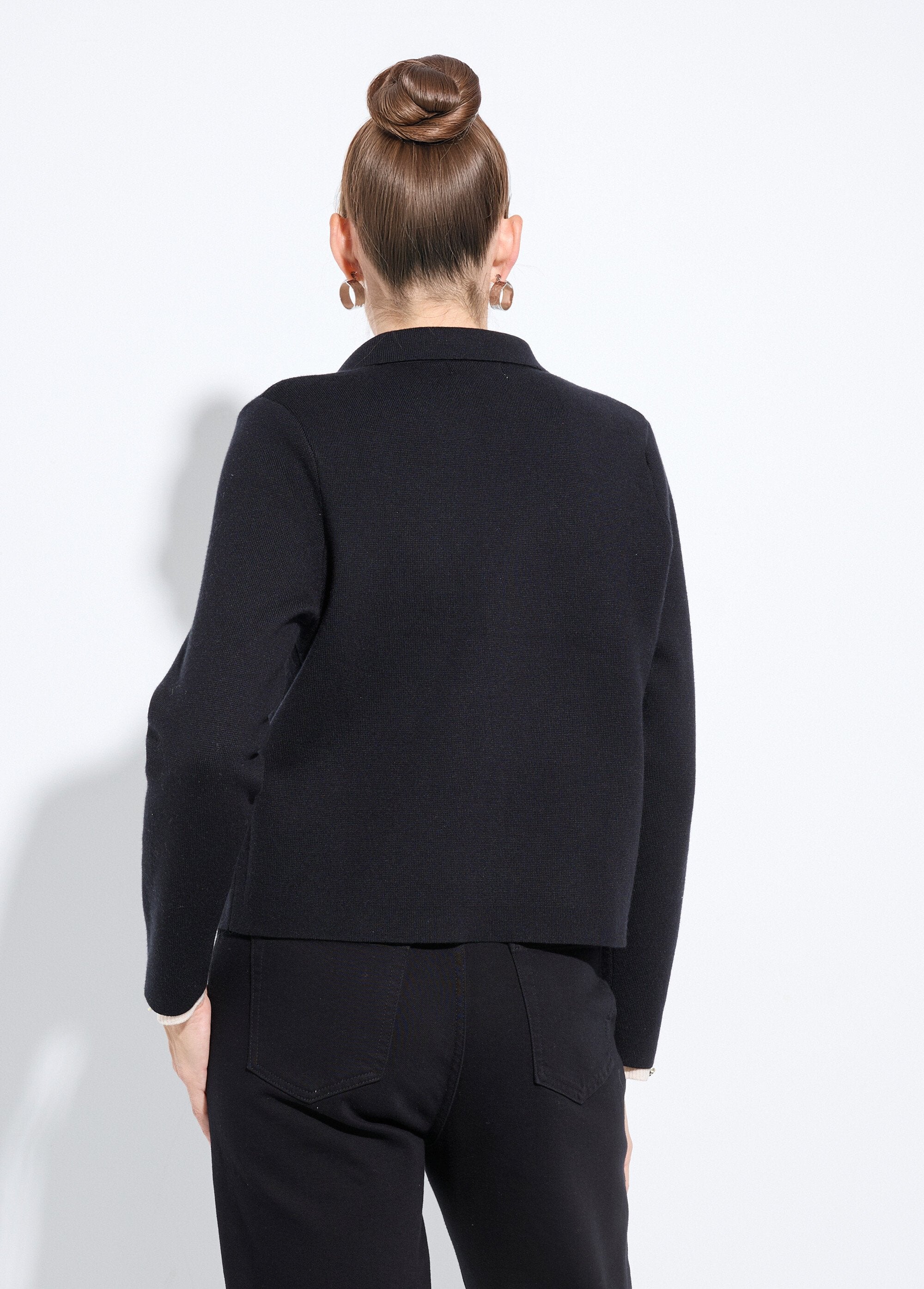 Veste_courte_jacquard_uni_col_tailleur_Noir_DO1_slim