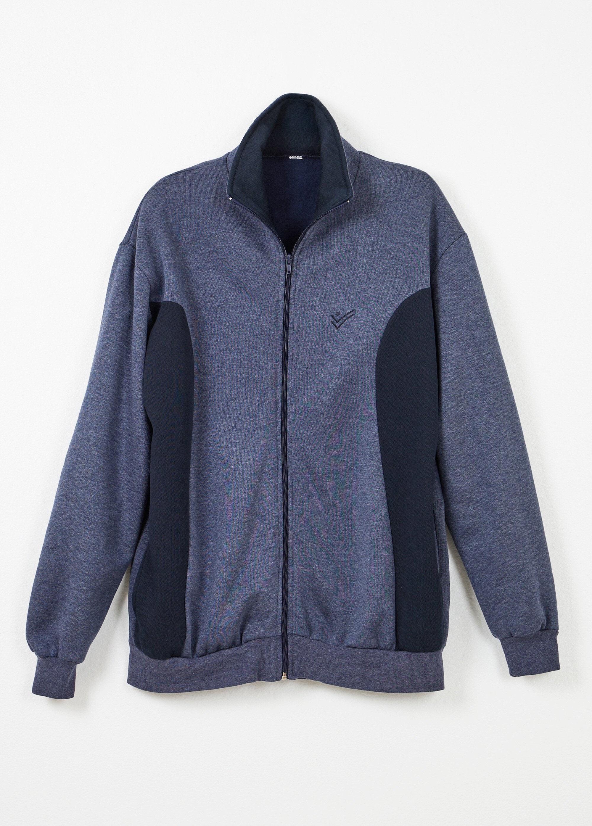 Jaqueta_de_lã_de_algodão_bicolor_com_zíper_Bleu_grise_et_marine_AP1_slim