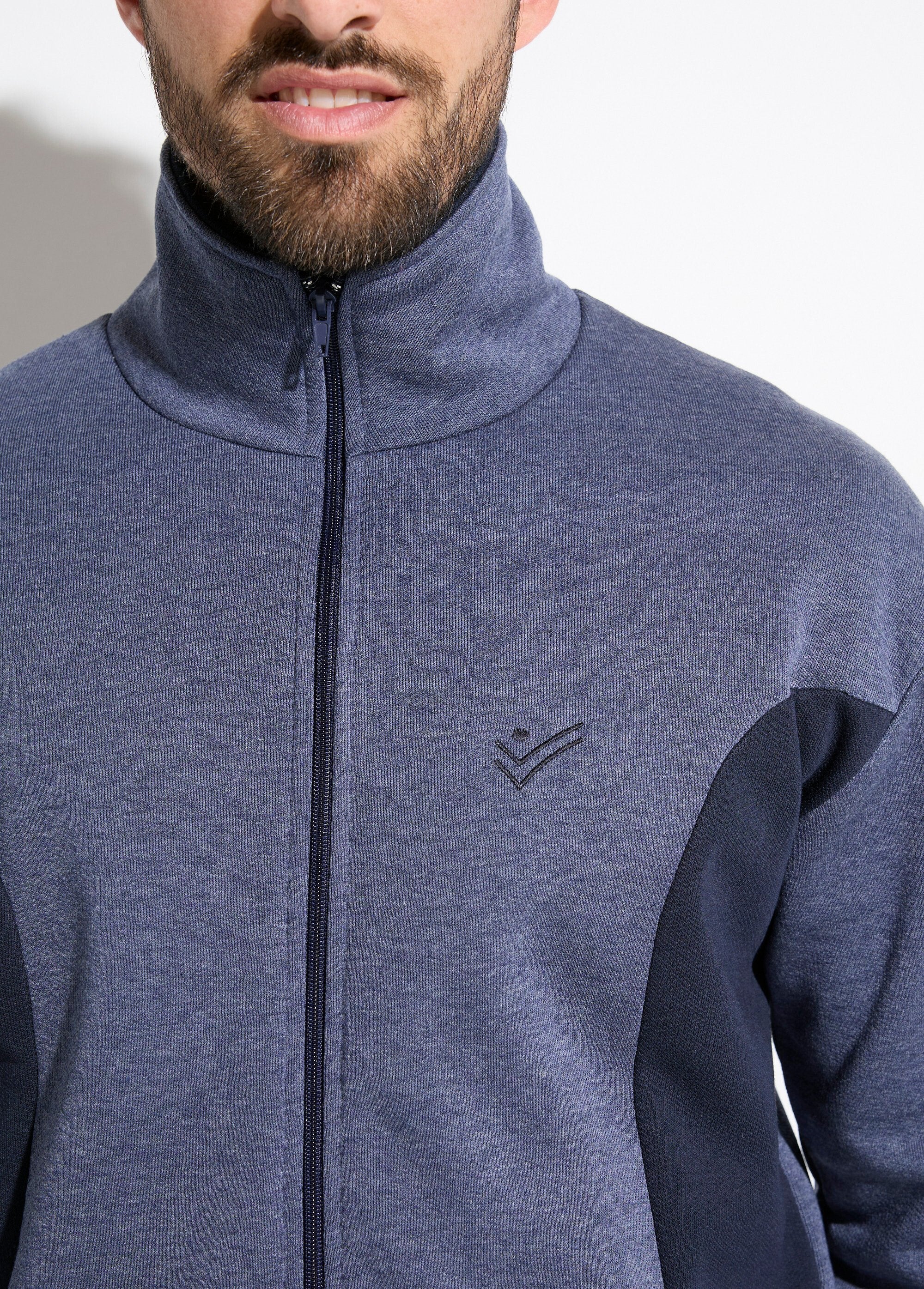Jaqueta_de_lã_de_algodão_bicolor_com_zíper_Bleu_grise_et_marine_DE1_slim