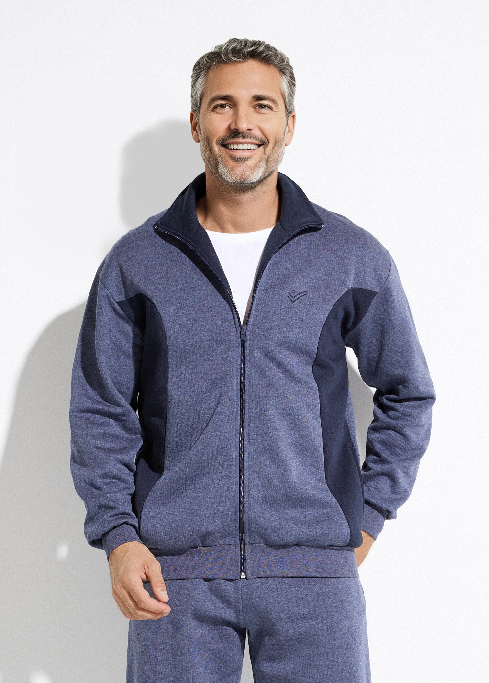 Jaqueta_de_lã_de_algodão_bicolor_com_zíper_Bleu_grise_et_marine_FA1_slim
