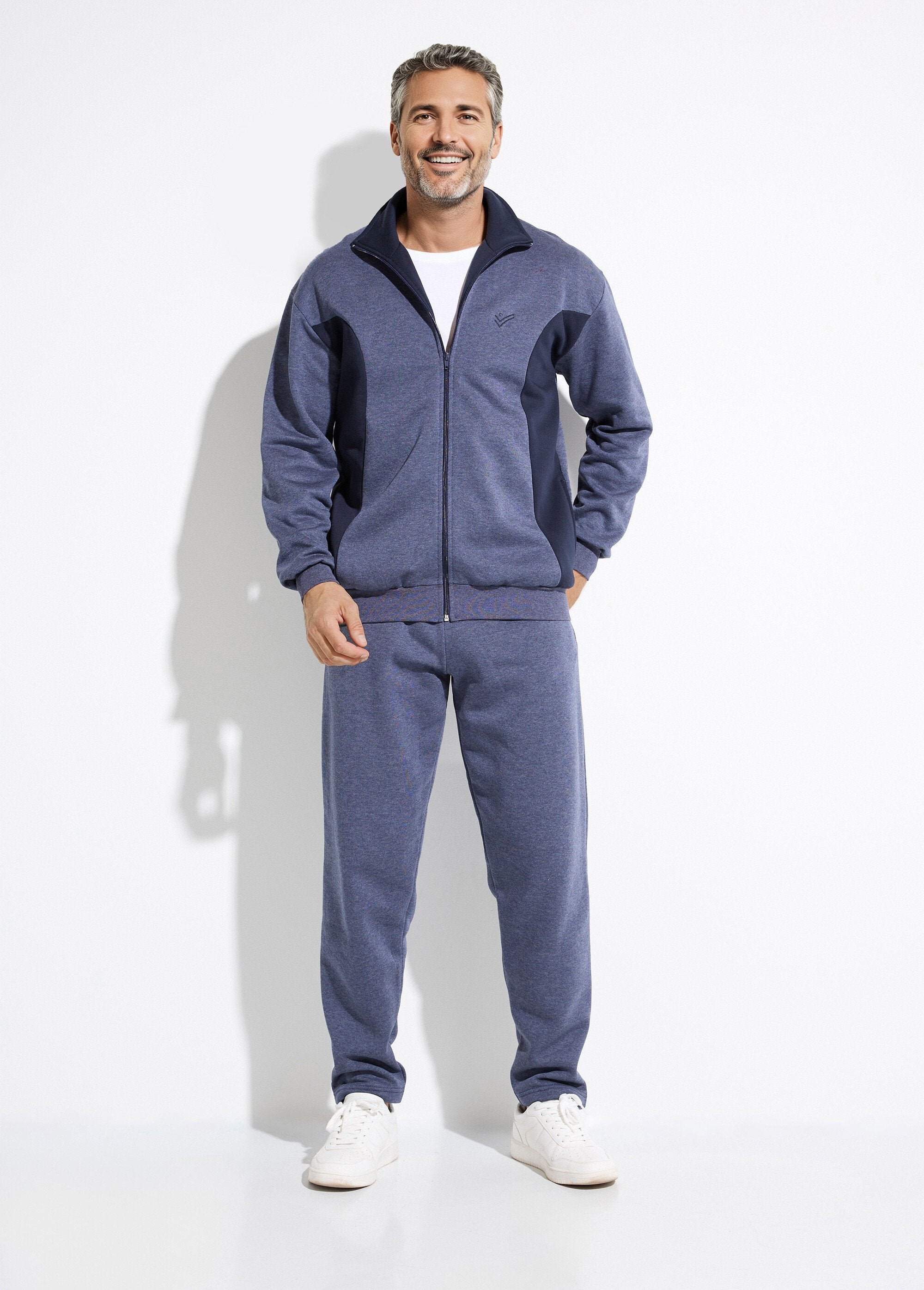 Jaqueta_de_lã_de_algodão_bicolor_com_zíper_Bleu_grise_et_marine_SF1_slim
